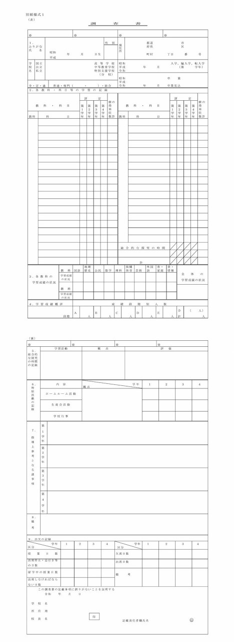 大学受験に必要な「調査書」って、どんな中身なの？ 新たな変更点は